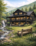 Mountain Creek Retreat Wall Art – Luxury Cabin Landscape Print