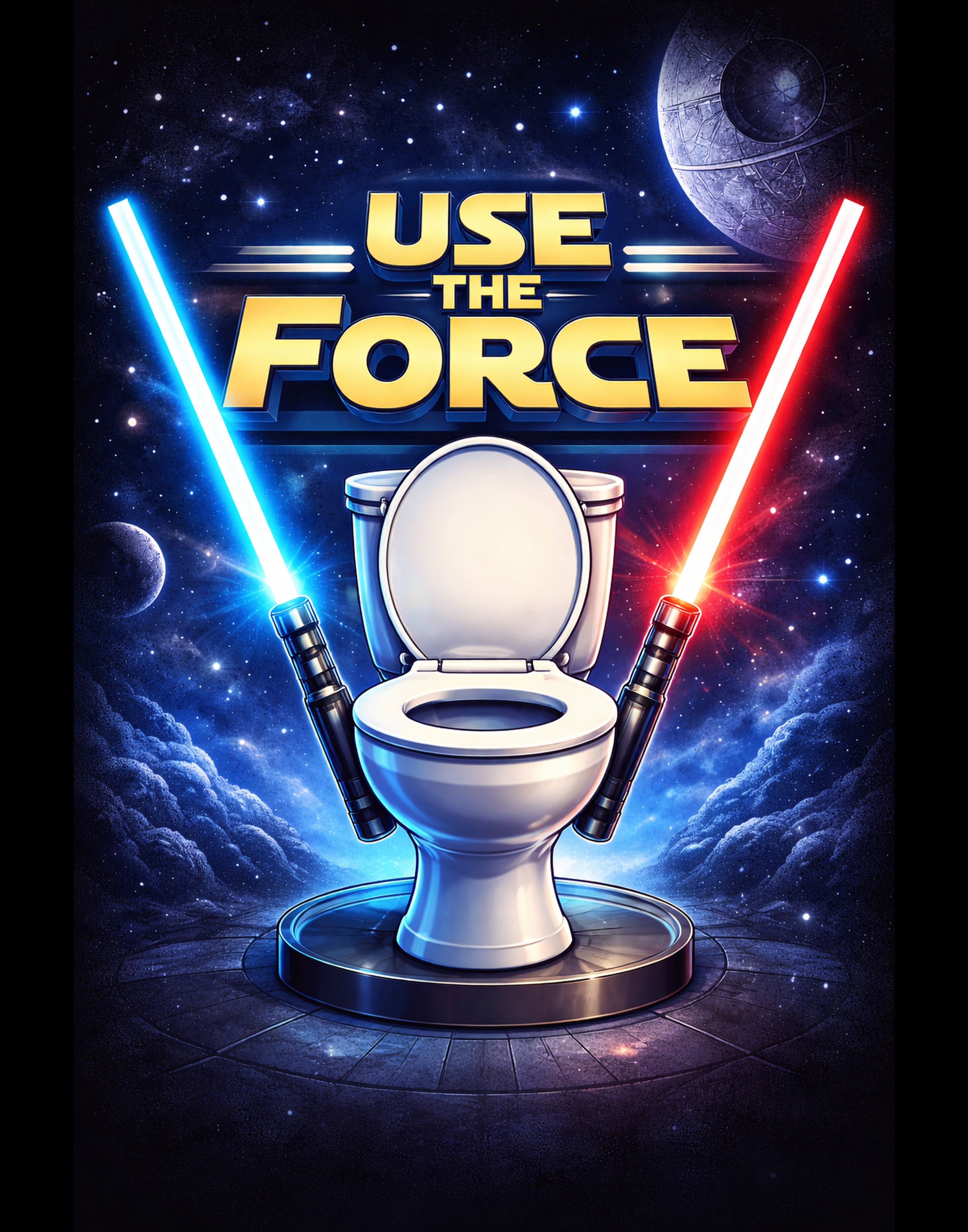 Use The Force – Galactic Bathroom Wall Art