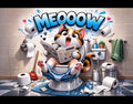 MEOOOW – Funny Calico Cat Bathroom Wall Art