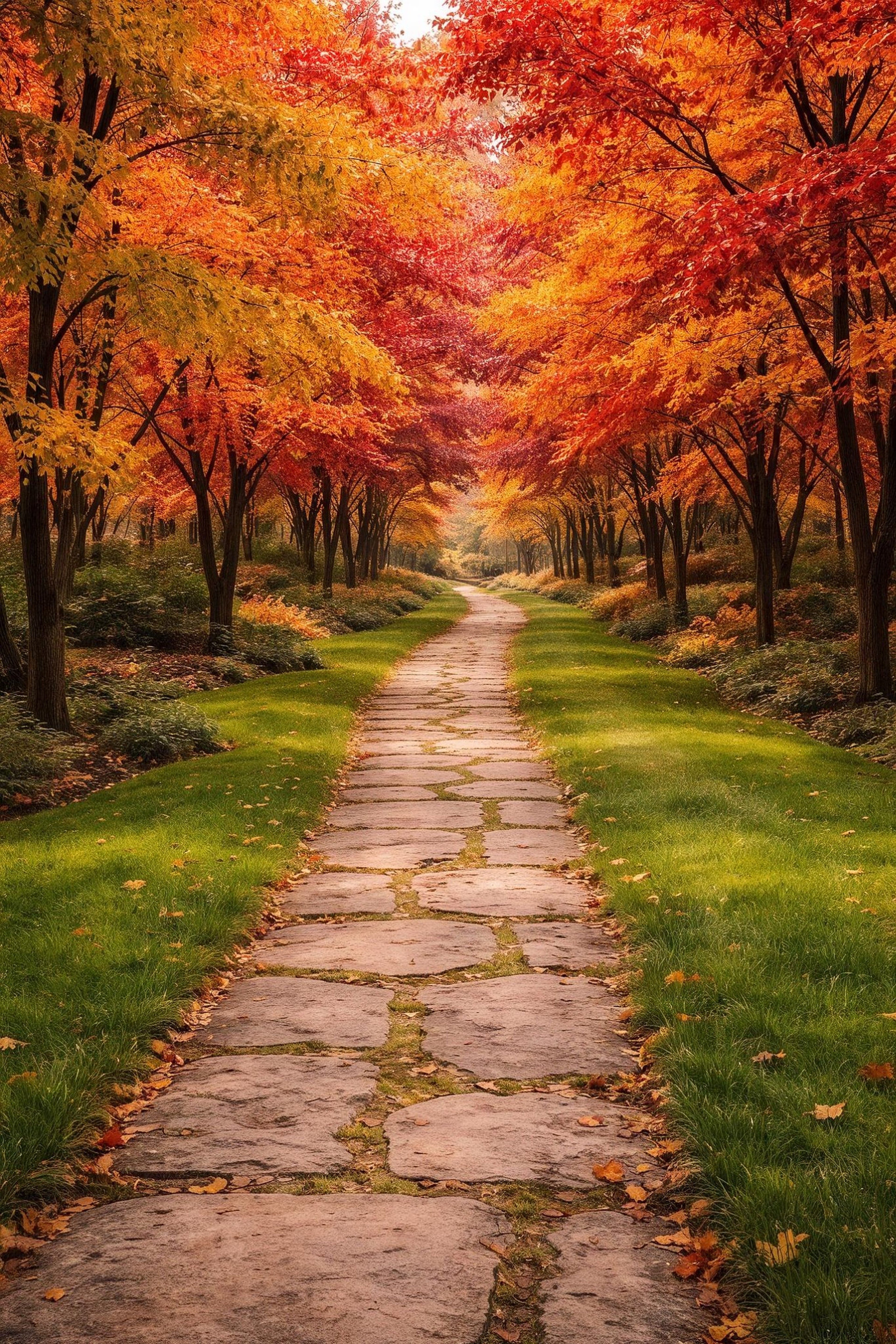 Autumn Garden Path Wall Art – Elegant Fall Landscape Print