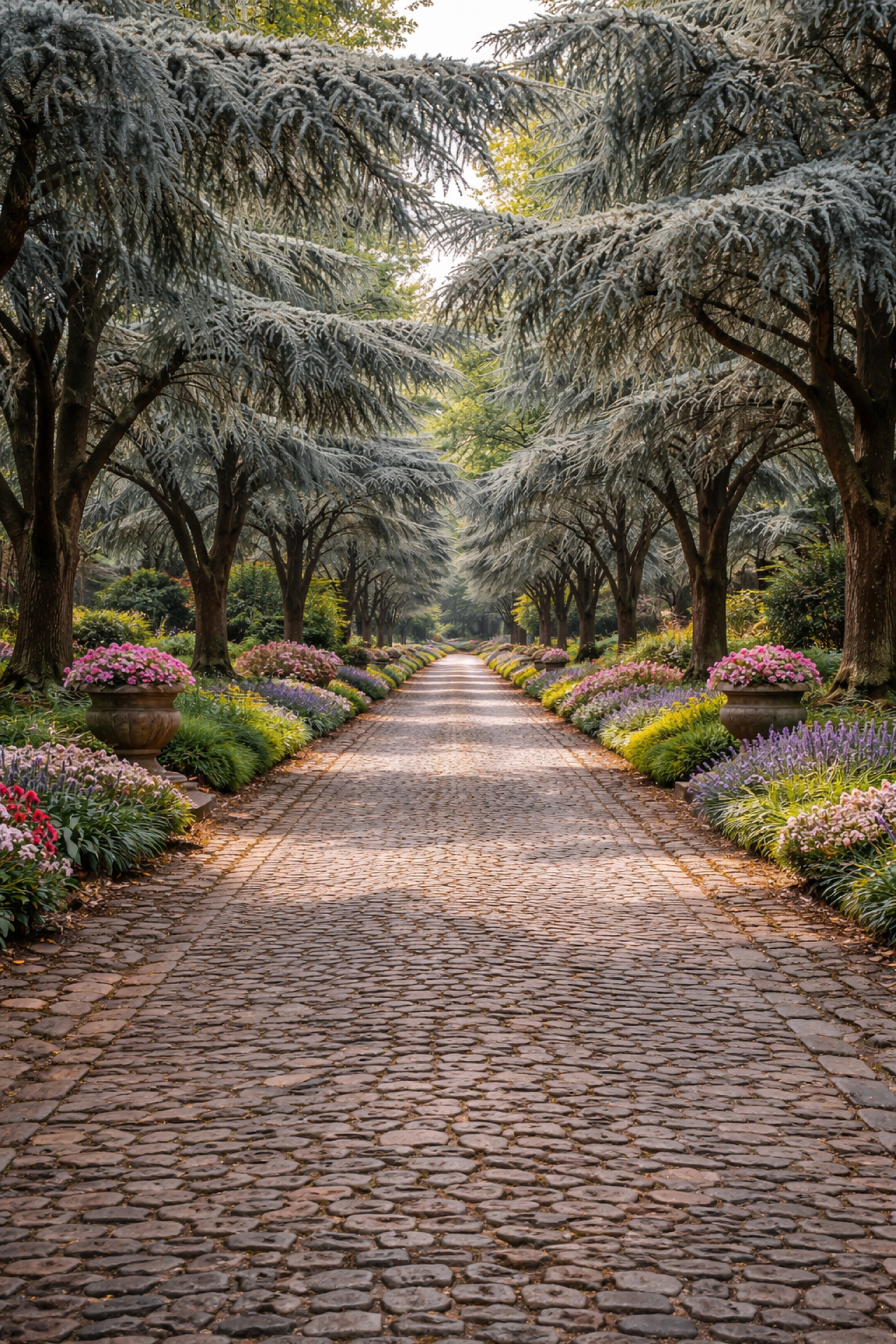 Elegant Garden Walkway Wall Art – Timeless Estate Landscape Print