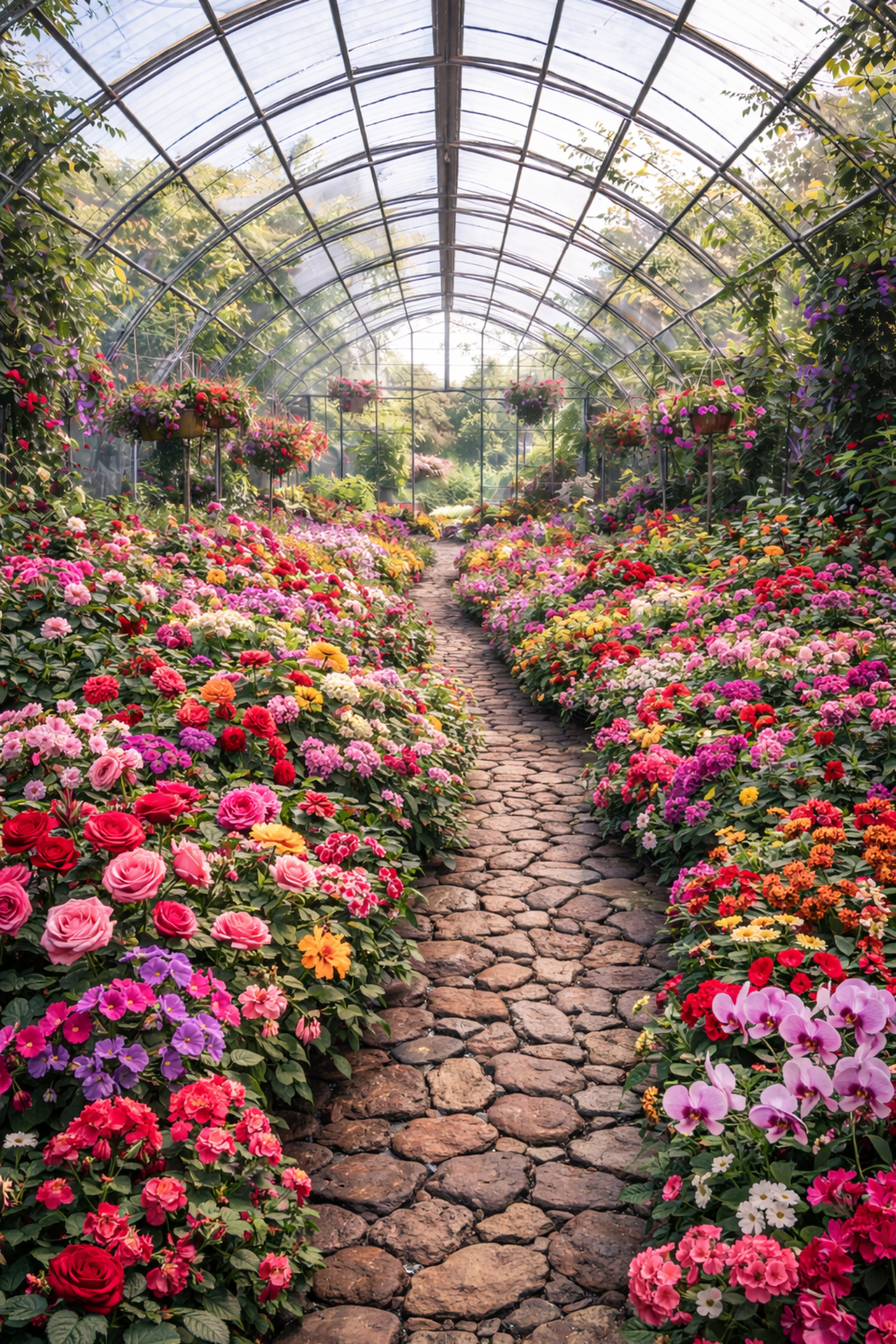 Blooming Garden Greenhouse – Floral Paradise Wall Art (Digital Download)