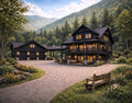 Modern Mountain Estate – Luxury Cabin Retreat Wall Art (Digital Download)