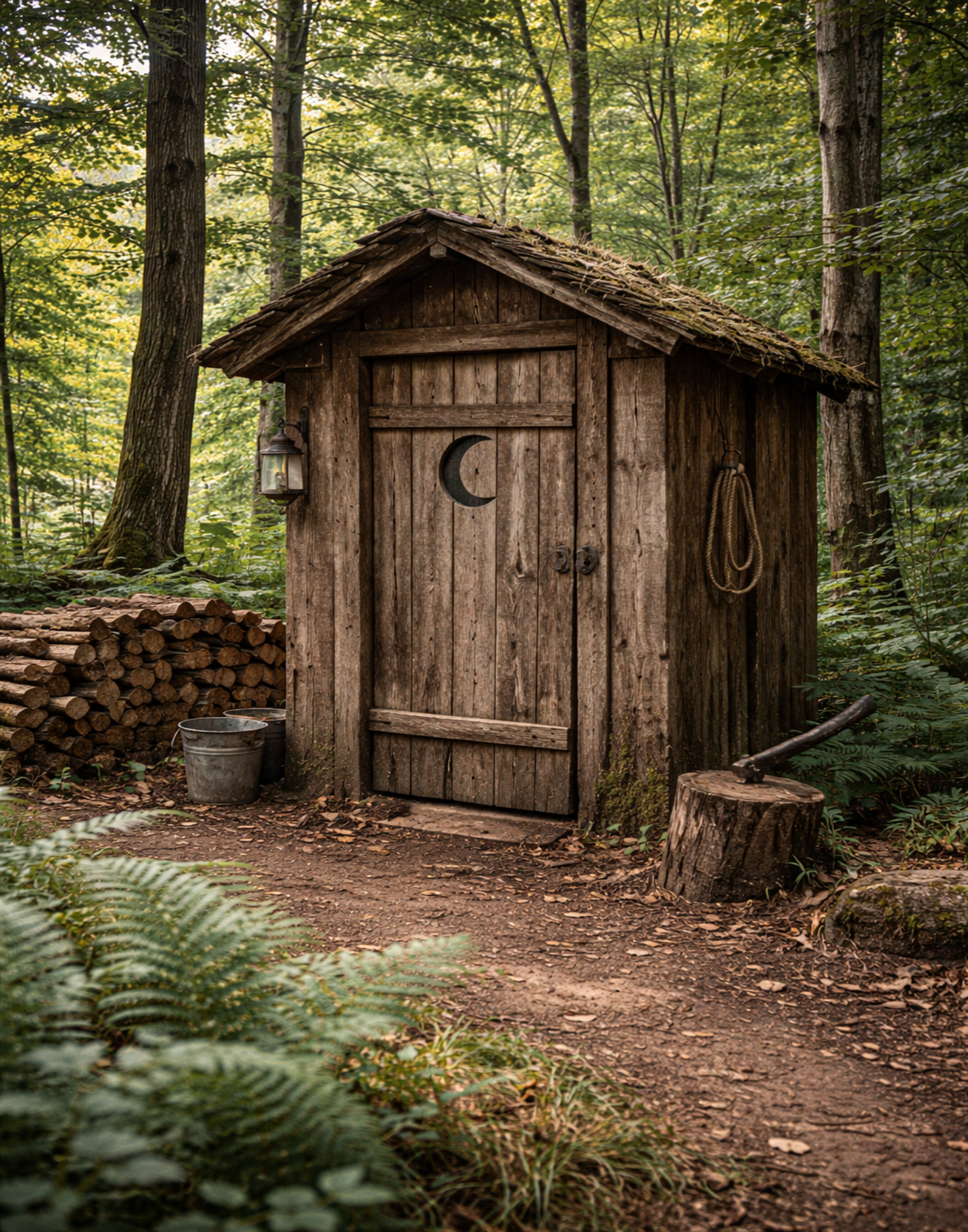 Rustic Woodland Outhouse – Vintage Cabin Wall Art